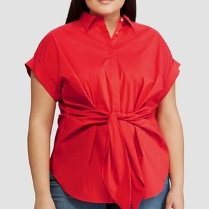 5# Lauren Ralph Lauren tie up button down blouse